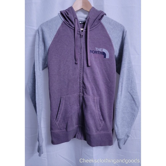 The North Face Purple / Gray Full Zip Hoodie Women's size SMALL - Picture 2 of 7